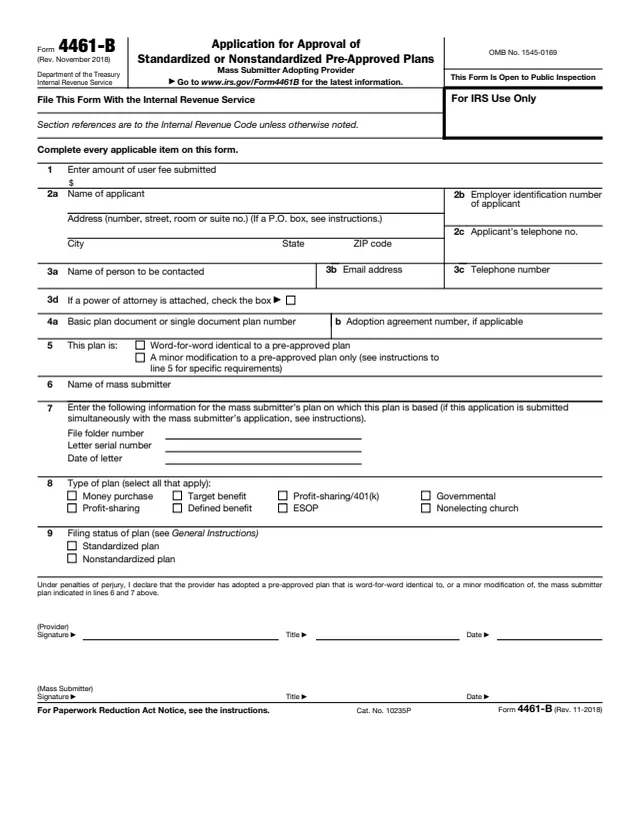 Page 1 of form 4461-B
