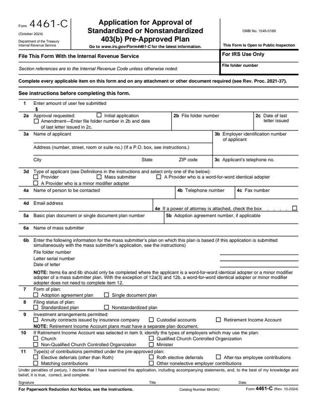 Page 1 of form 4461-C