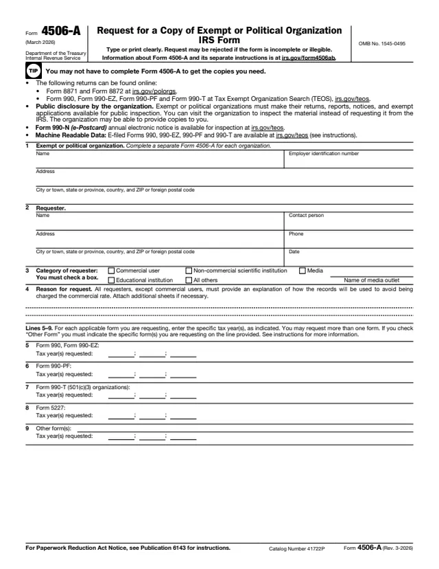 Page 1 of form 4506-A