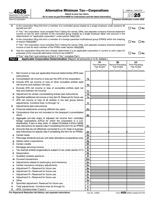 Page 1 of form 4626