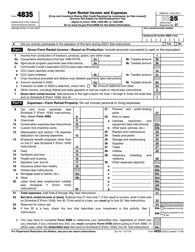 Page 1 of form 4835