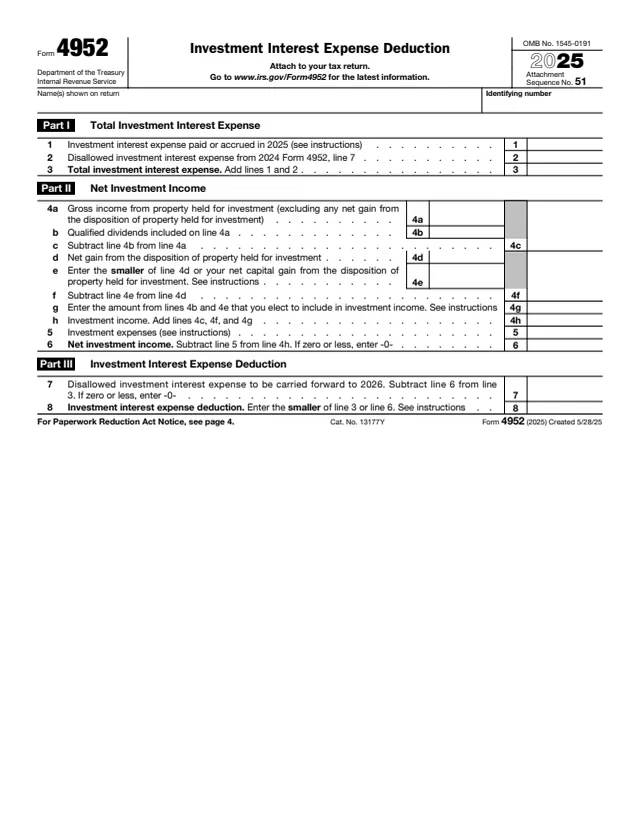 Page 1 of form 4952