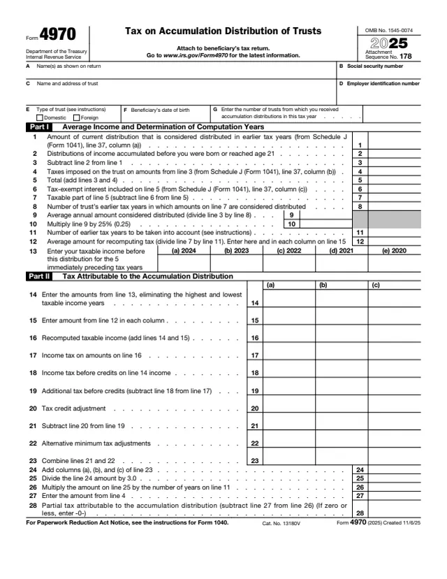 Page 1 of form 4970