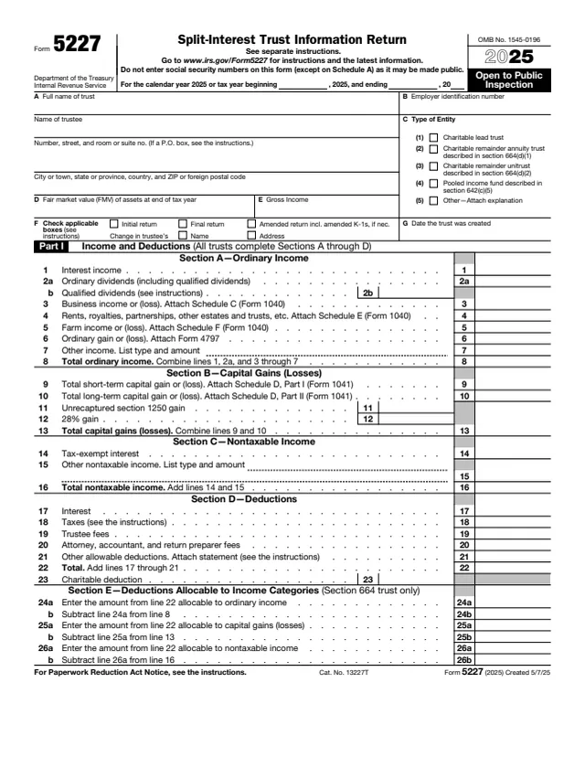Page 1 of form 5227