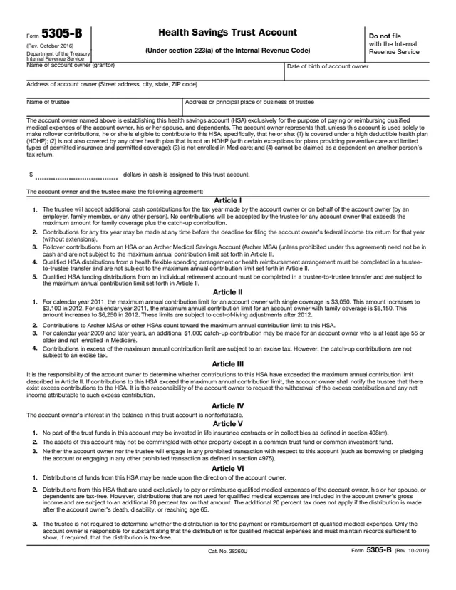 Page 1 of form 5305-B