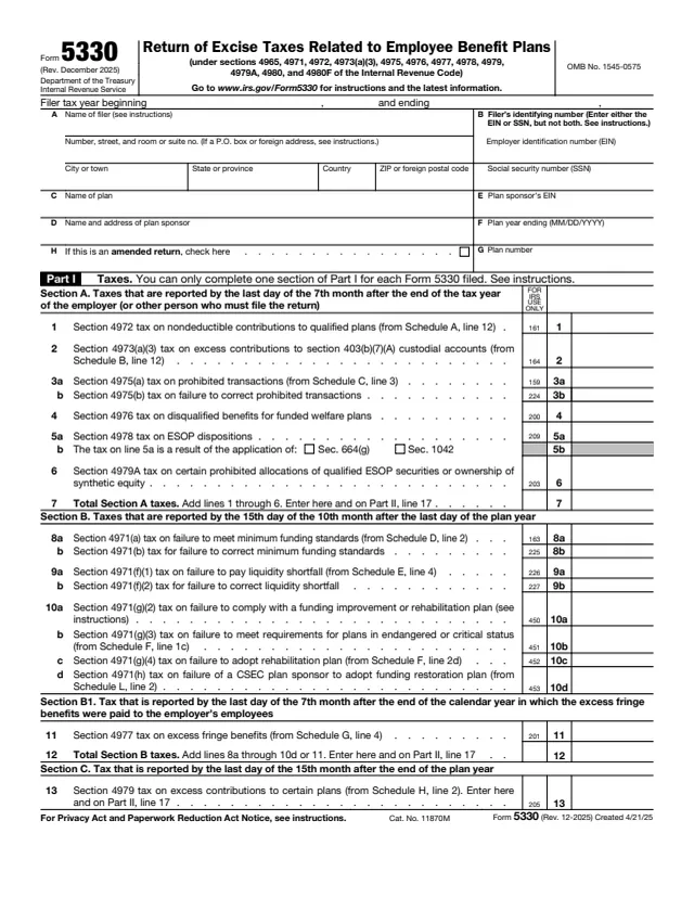 Page 1 of form 5330