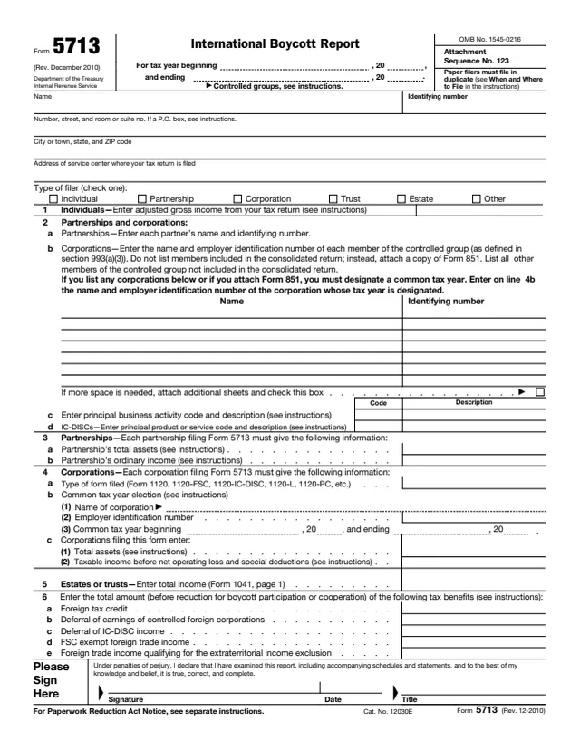 Page 1 of form 5713