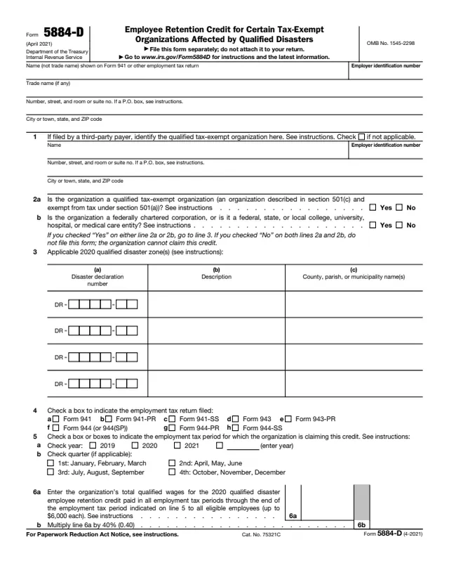 Page 1 of form 5884-D