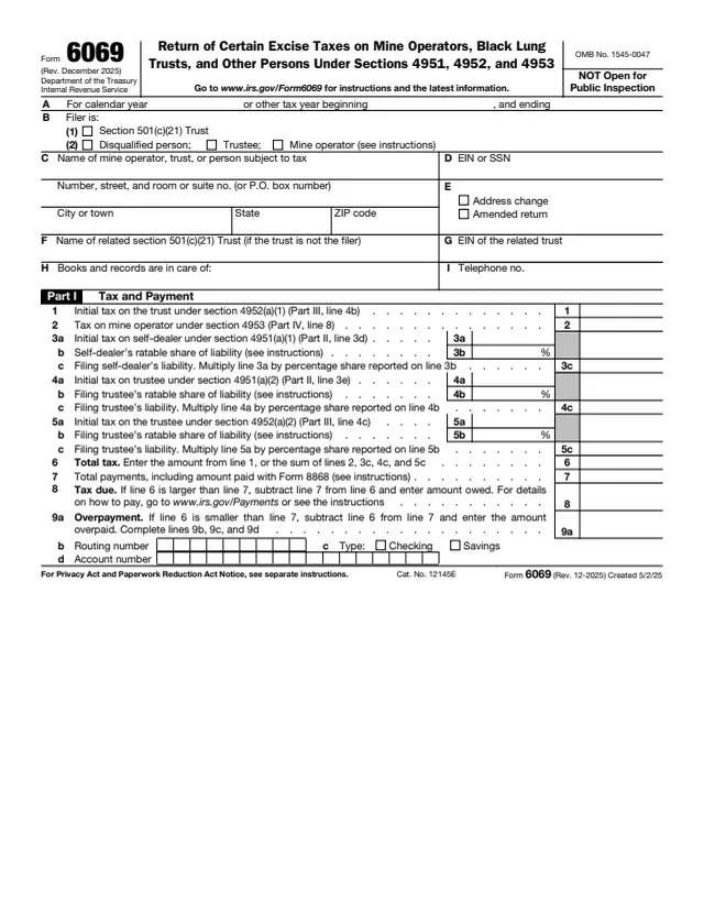 Page 1 of form 6069