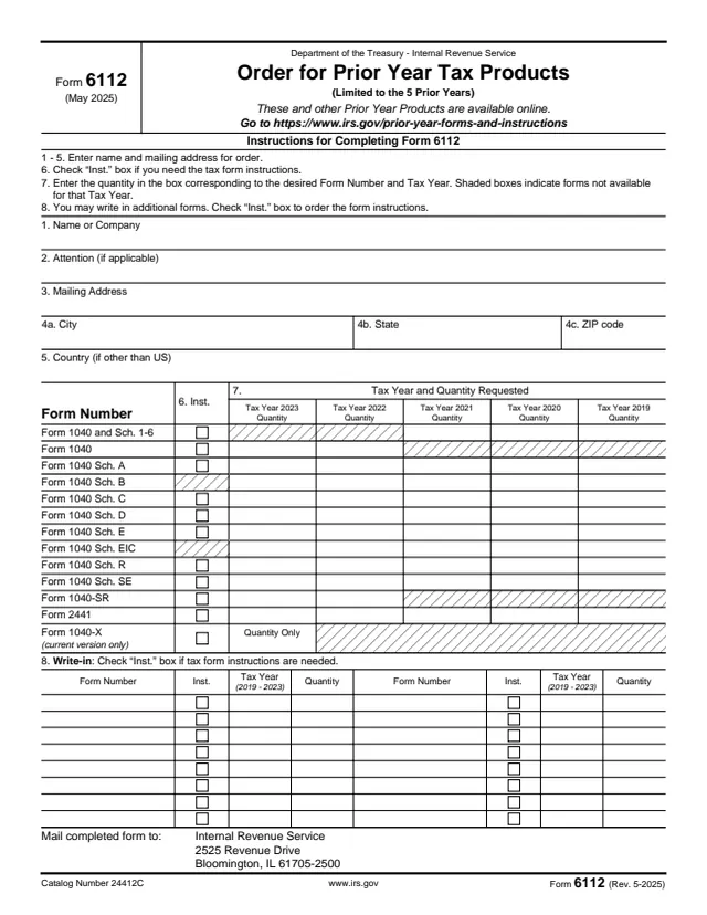 Page 1 of form 6112
