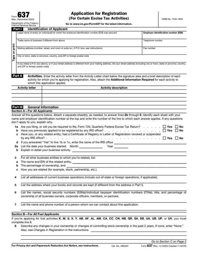Page 1 of form 637