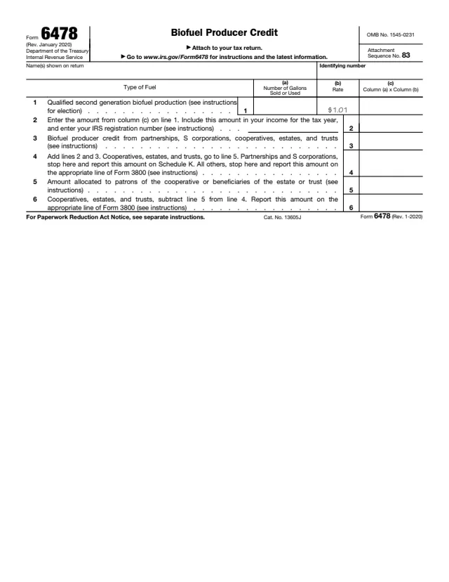 Page 1 of form 6478