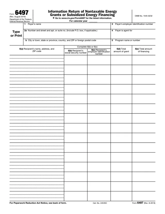 Page 1 of form 6497