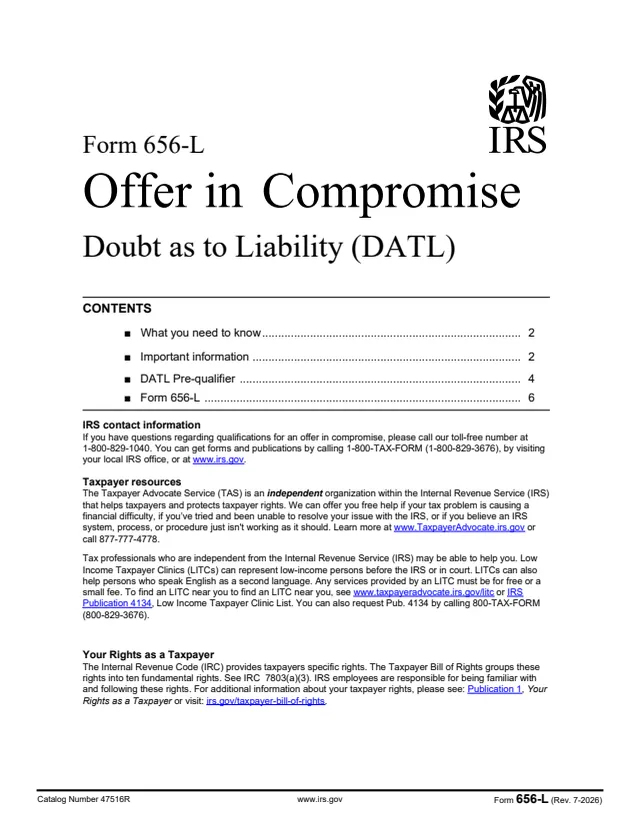 Page 1 of form 656-L
