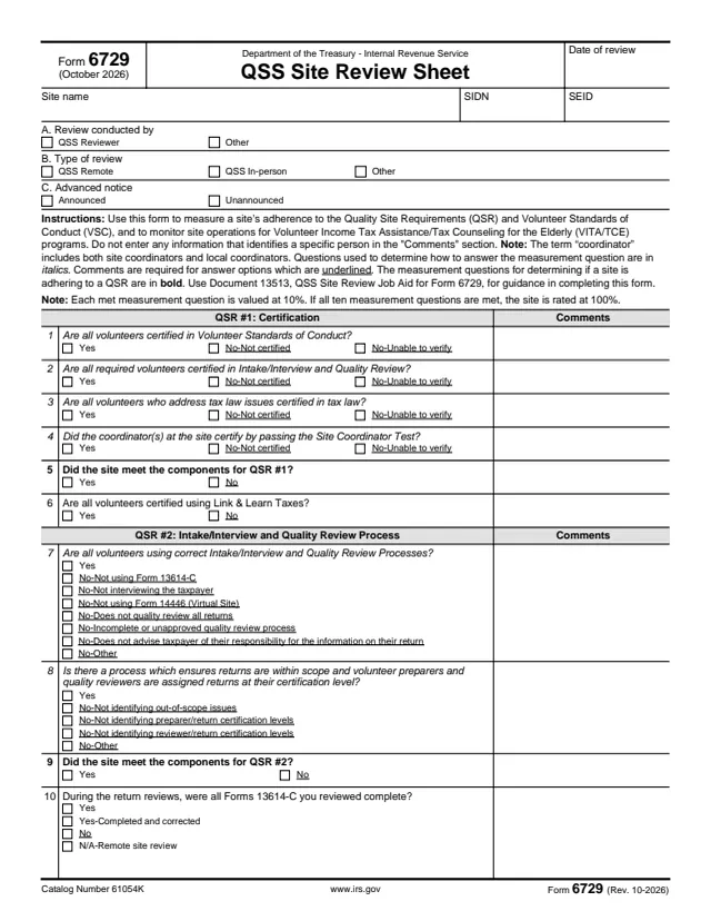 Page 1 of form 6729