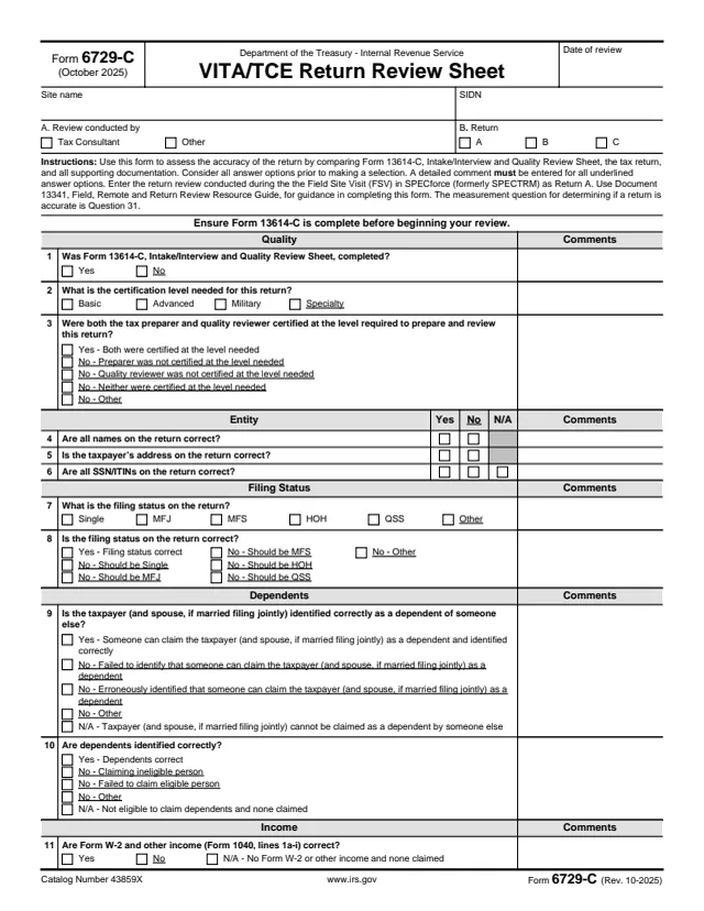 Page 1 of form 6729-C