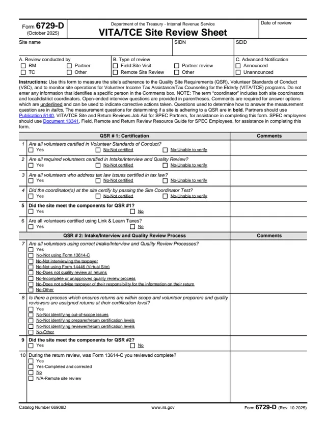 Page 1 of form 6729-D