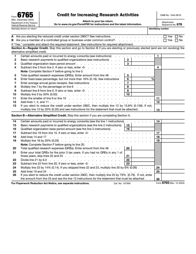 Page 1 of form 6765