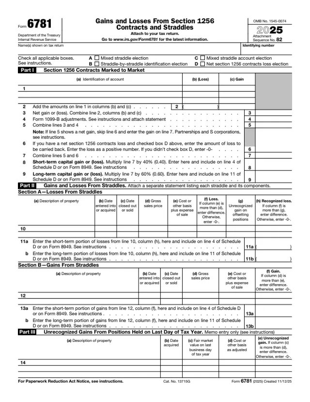 Page 1 of form 6781
