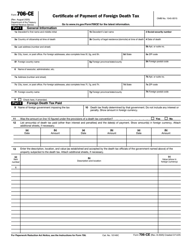 Page 1 of form 706-CE