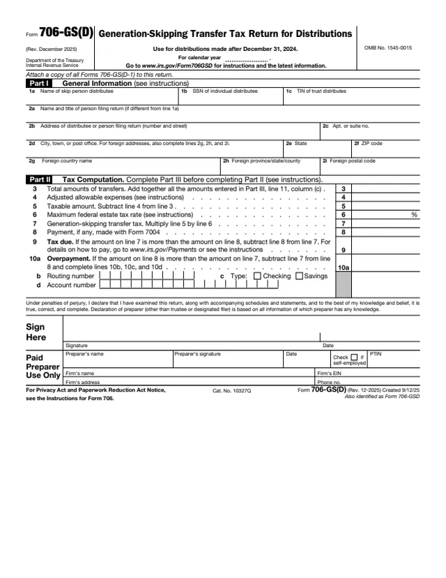 Page 1 of form 706-GS