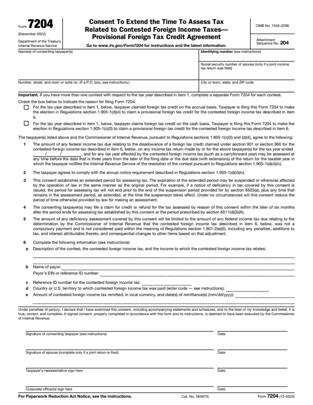 Page 1 of form 7204