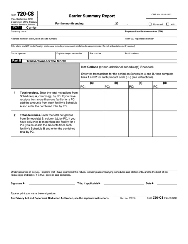 Page 1 of form 720-CS