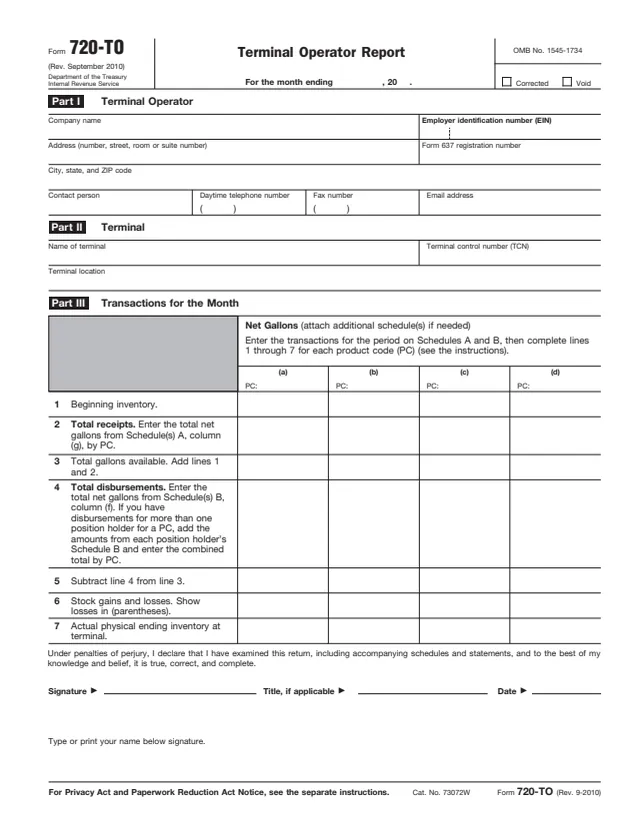 Page 1 of form 720-TO