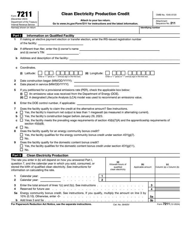 Page 1 of form 7211