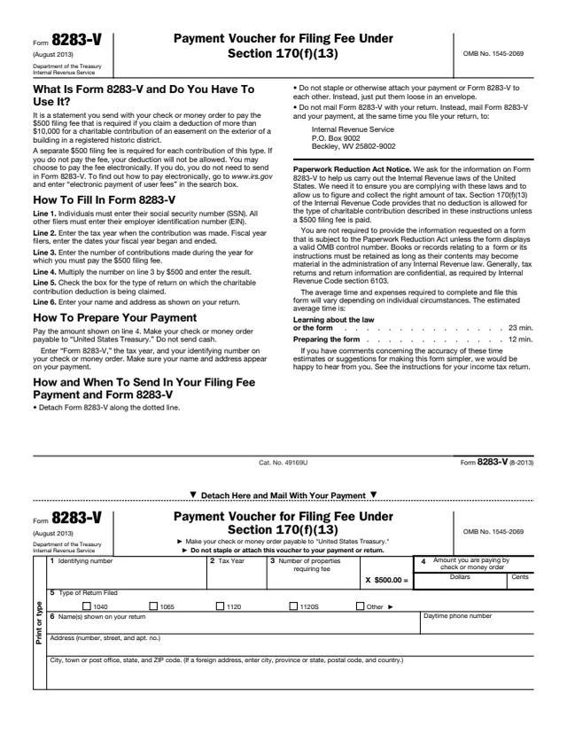 Page 1 of form 8283-V