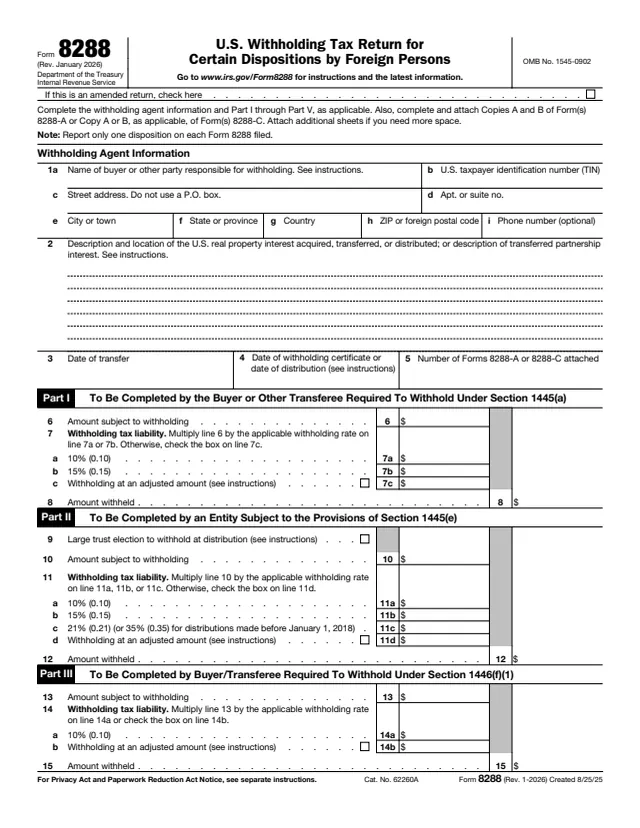 Page 1 of form 8288