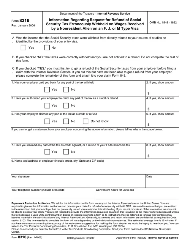 Page 1 of form 8316