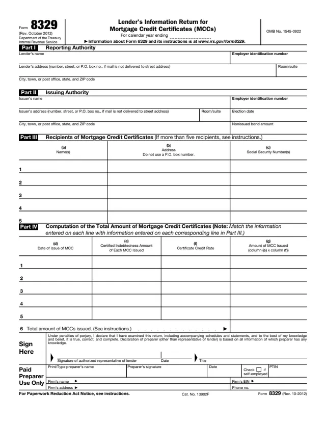 Page 1 of form 8329