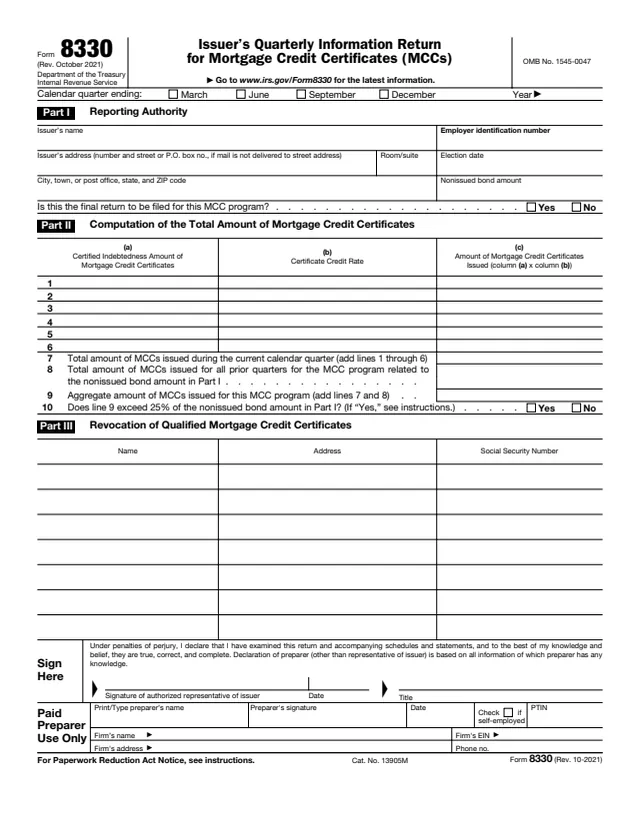 Page 1 of form 8330