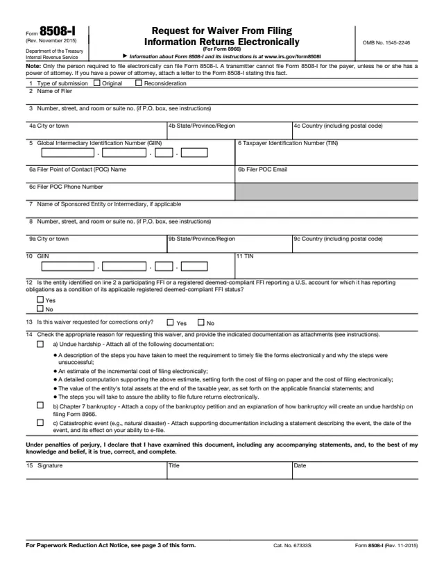 Page 1 of form 8508-I