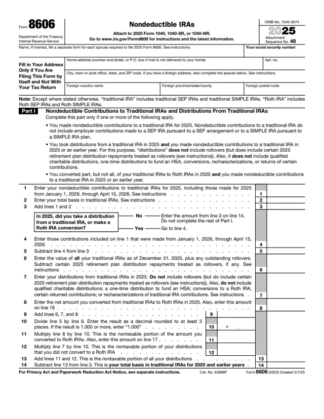 Page 1 of form 8606