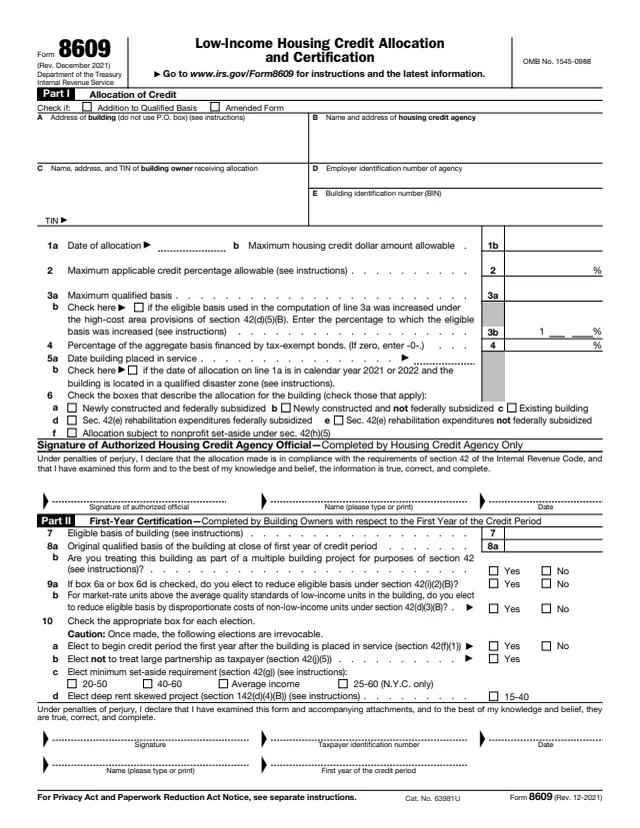 Page 1 of form 8609
