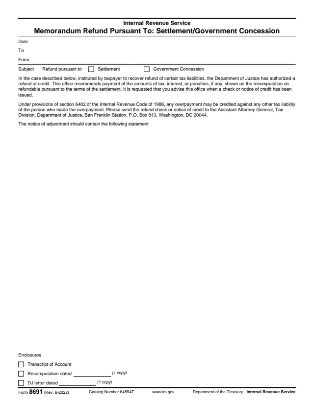 Page 1 of form 8691