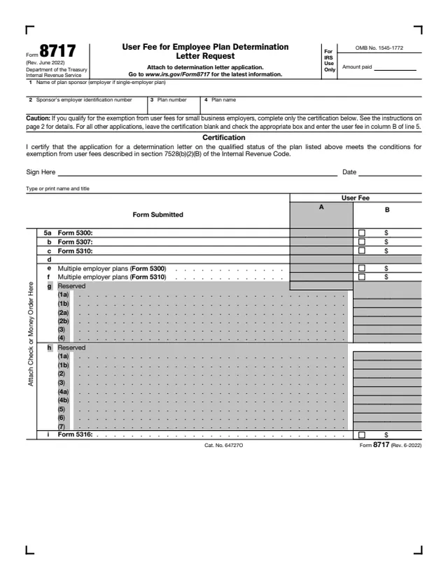 Page 1 of form 8717