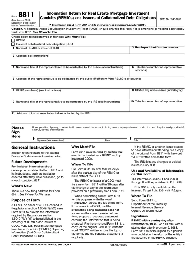 Page 1 of form 8811