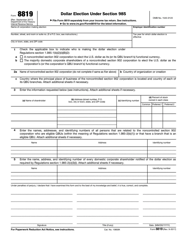 Page 1 of form 8819