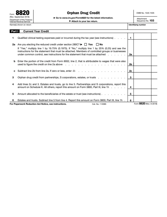 Page 1 of form 8820