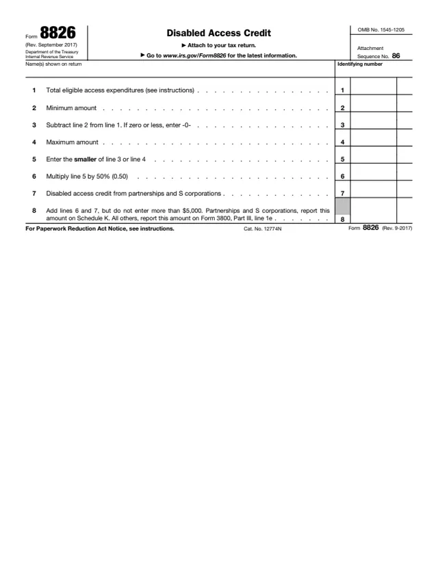 Page 1 of form 8826
