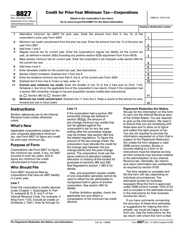 Page 1 of form 8827