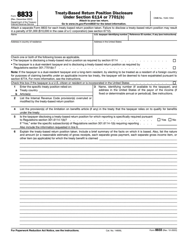 Page 1 of form 8833