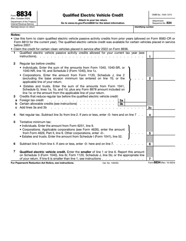 Page 1 of form 8834