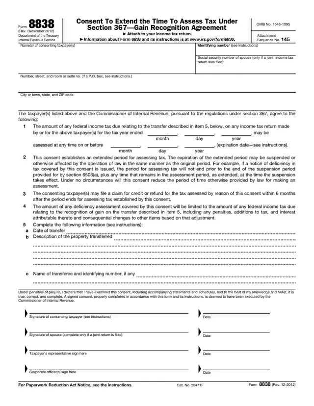 Page 1 of form 8838