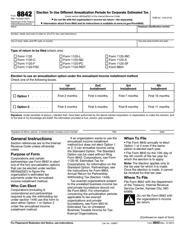 Page 1 of form 8842