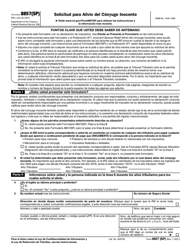 Page 1 of form 8857