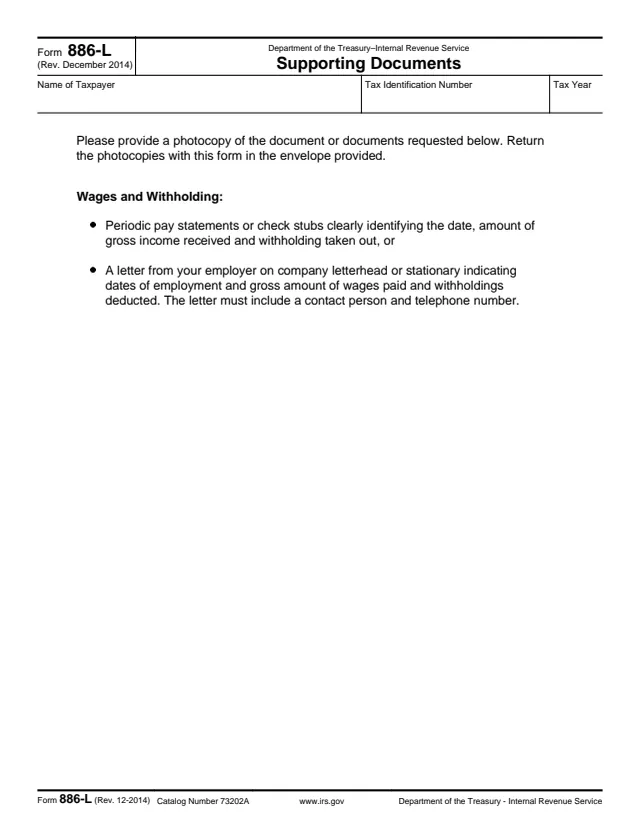 Page 1 of form 886-L